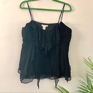 Black ruffled top